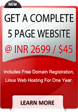 Get A Complete 5 Page Website
Only @ INR 2699/-